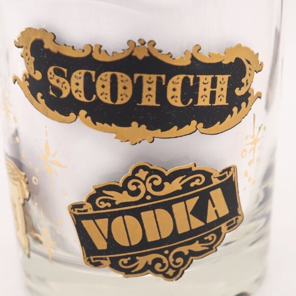 4 West Virginia Glass Co. Liquor Labels Double Old Fashioned Glasses Vtg MCM - Picture 10 of 16